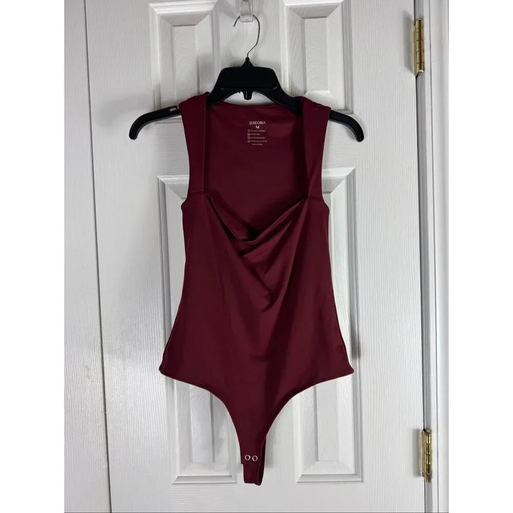 Reoria Womens Burgundy Body Suit Size M